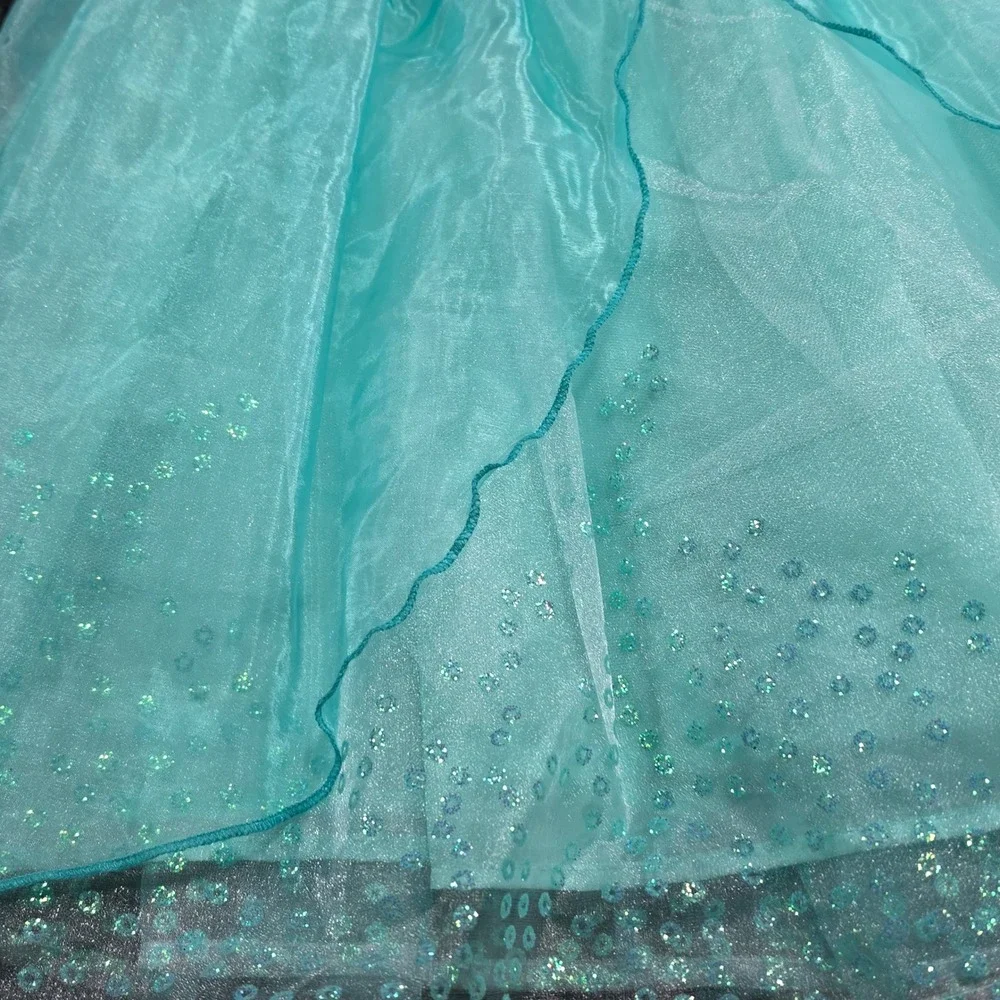 Disney Parks Ariel Costume Dress Kids Size 6 Turquoise Excellent Mermaid Gown